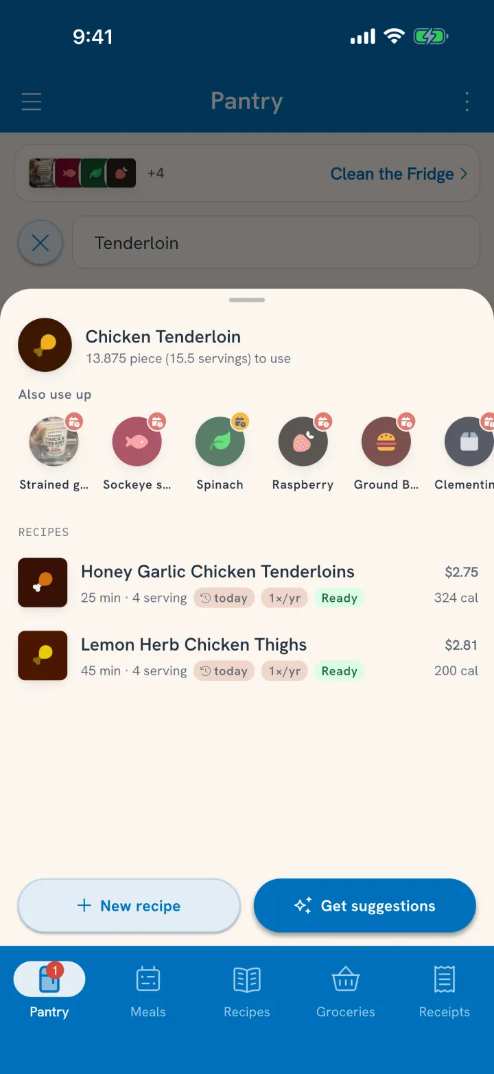 Use It Up for chicken tenderloin: other food to use up and recipes that use it